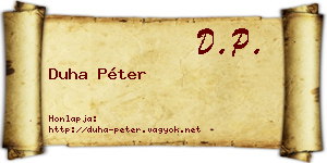 Duha Péter névjegykártya