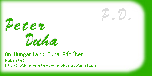 peter duha business card